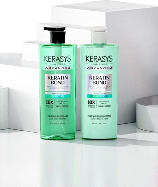 Kerasys Keratin Bond Shampoo und Conditioner, 750 ml, für strapaziertes Haar - Bild 1