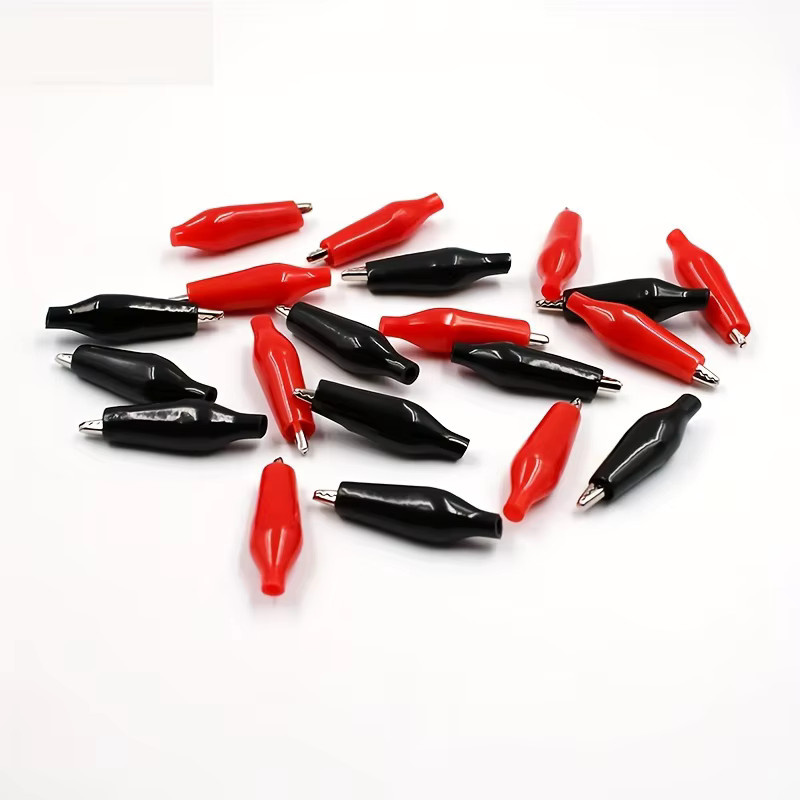 ELECAPITAL 20-teiliges Mini-Krokodilklemmen-Set aus Eisen mit Kunststoffabdeckung in Schwarz und Rot, 28 mm für elektrische Prüfungen - Bild 3