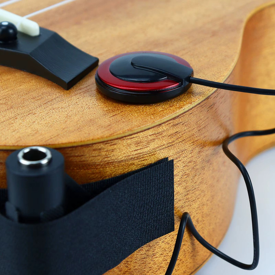 QiJiStar Professioneller Piezo-Kontakt-Tonabnehmer für Akustikgitarre, Ukulele, Banjo, Kalimba und Harfe in Schwarz - Bild 5