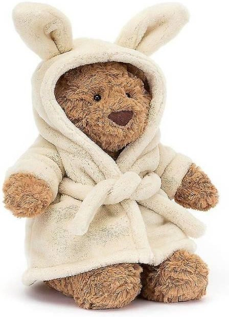 Jellycat Bademantel Bär, Plüschtier, Braun, Weiß - Bild 1