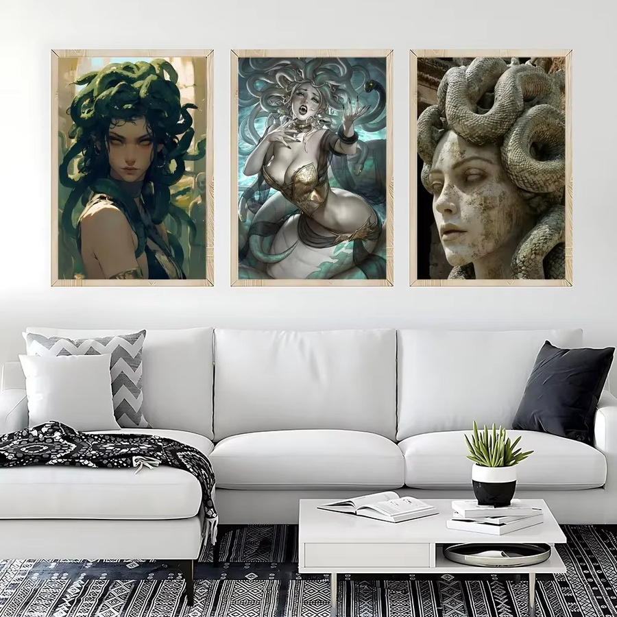 M-Medusa Leinwand Wandbild Medusa Portrait als Wandkunst für deine Wohnzimmer Dekoration, Höhe: 20 cm, Breite: 15 cm - Bild 2