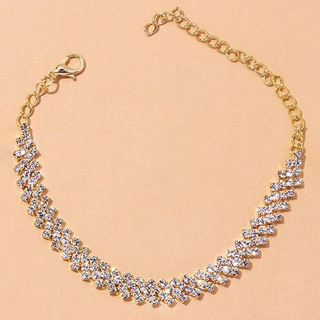 Fußkettchen, Gold, Diamant, Kristall, Damen - Bild 1