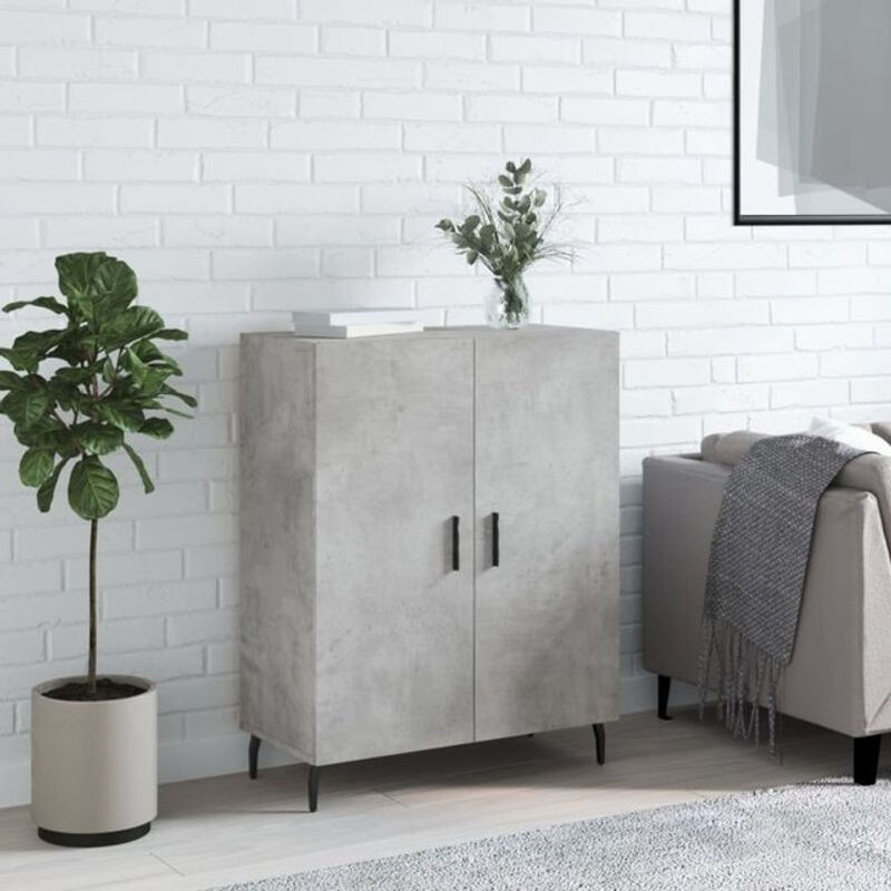 Modernes Sideboard Vidaxl in Grau aus Holzwerkstoff und Metall, B/T/H: 69,5 x 34 x 90 cm - Bild 1