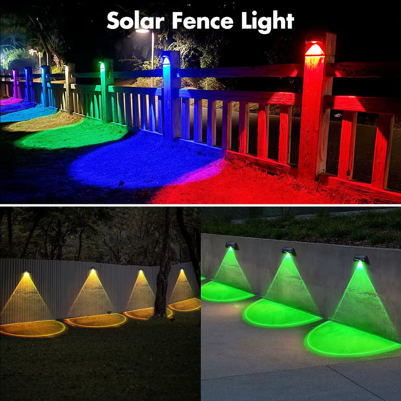 AMARYLLIS Solar Wandleuchte mit RGB-Modi und warmweißem Licht, wasserdichte Solar Zaunleuchte für Garten, Terrasse und Deck in Schwarz - Bild 6