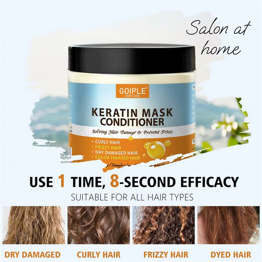 GOIPLE Keratin Haarmaske, Creme, für trockenes und strapaziertes Haar, 2 Stück - Bild 4