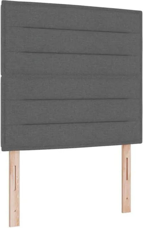 vidaXL Boxspringbett mit Kopfteil in Anthrazit und Grau aus Stoff, B/T: 100 x 200 cm - Bild 1