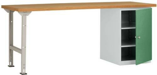 Manuflex Werkbanksystem WC5123.6011 in Resedagrün (RAL 6011) aus Stahl und Gummi, B/T/H: 150 x 80 x 70 cm - Bild 1
