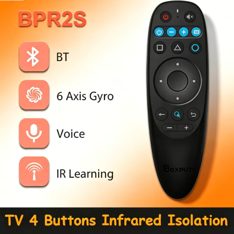 BOXPUT G10S BPR2S PLUS Kabellose Smart-Fernbedienung mit 2,4G IR und Bluetooth, BLE Sprachsteuerung Air Mouse für Android TV Box und PC, Schwarz - Bild 3