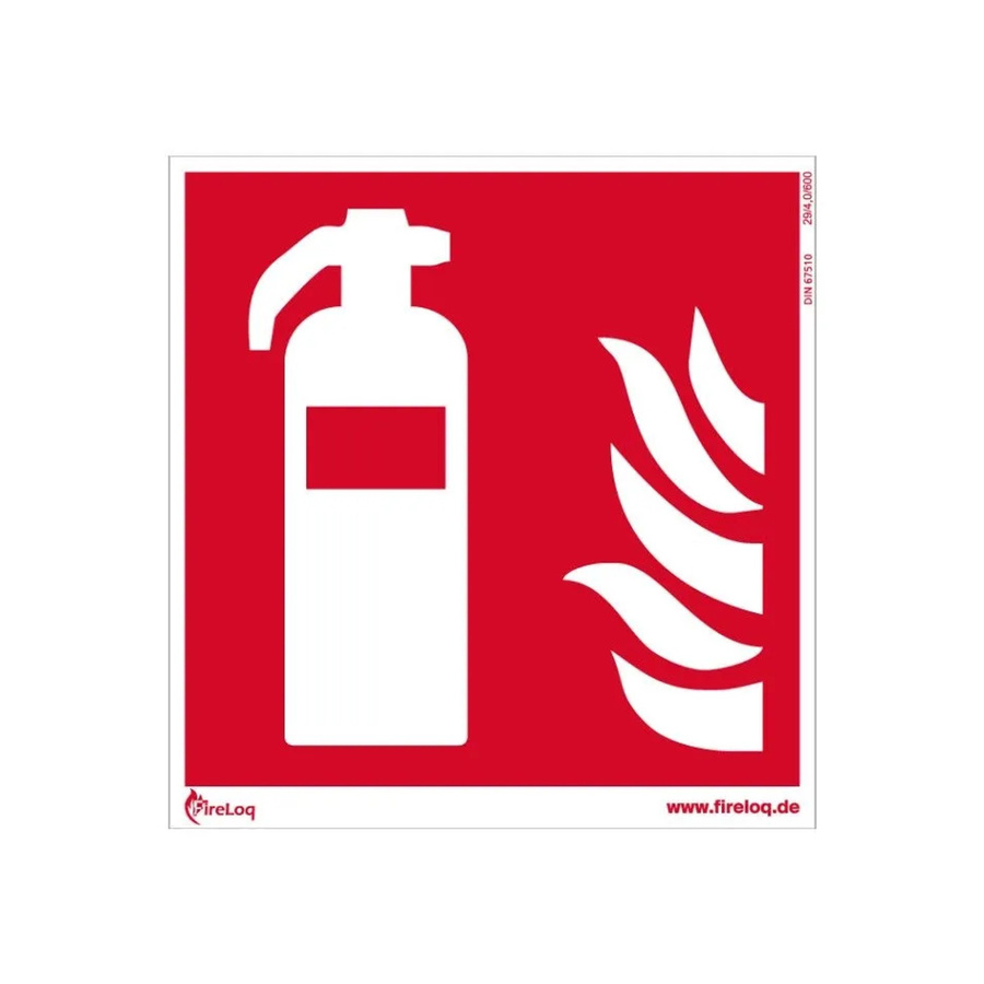 Selbstklebender Feuerlöscher Symbol Aufkleber von FireLoq in Rot und Weiß, Durchmesser: 20 cm - Bild 2