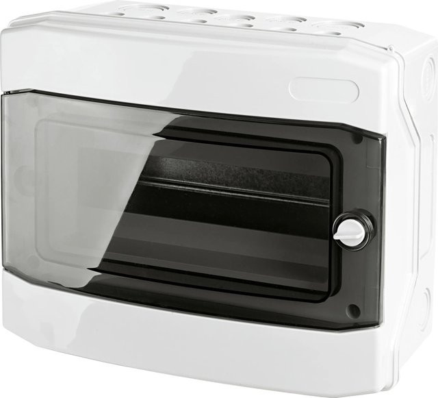 Eti Kleinverteiler Aufputz 12 TE in Grau mit transparentem Deckel, B/T/H: 28 x 17 x 10,6 cm - Bild 1