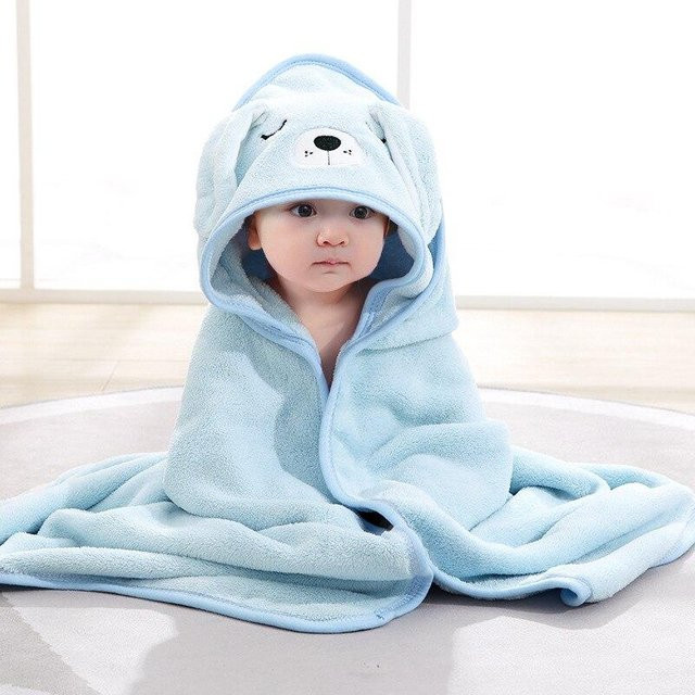 The best future Baby Wickeldecke aus Fleece in Blau, 80 x 80 cm - Bild 1