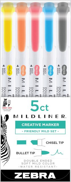 ZEBRA Mildliner Highlighter Set Friendly in Mehrfarbig mit Chisel-Spitze - Bild 1