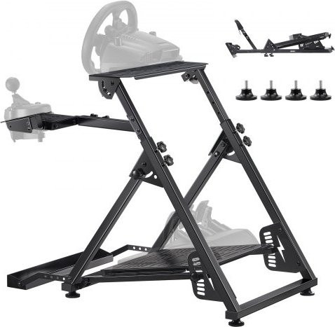 VEVOR Lenkradständer Schwarz, verstellbarer und faltbarer Simulatorständer für Logitech G923 G920 G29 G27 und Thrustmaster T300RS TX F458 T500RS T3PA-PRO Gaming-Cockpit - Bild 1