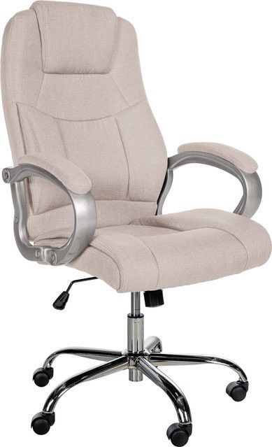 CLP Bürostuhl Apoll XL ergonomisch, höhenverstellbar und drehbar, mit Armlehnen und Wippmechanismus, Stoffbezug schwarz - Bild 1