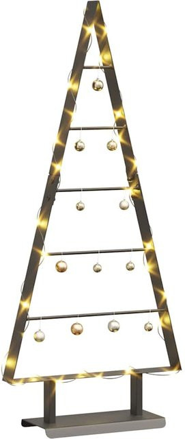 Yiwydaa Weihnachtsbaum aus Metall in Schwarz mit Ständer, Höhe: 90 cm - Bild 1