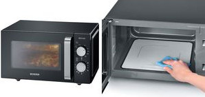 Severin Mikrowelle MW 7762 mit Grillfunktion in Schwarz/Edelstahl, 20 l, 800 W, B: 46,2 cm, T: 39,5 cm, H: 27,0 cm - Bild 3