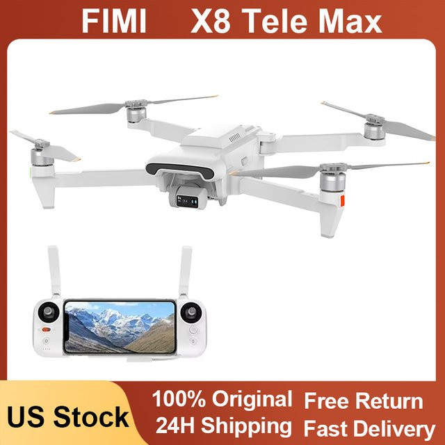 FIMI X8 Tele Max Drohne mit 4K HDR 48MP Kamera, 3-Achsen Gimbal und GPS, weiß - Bild 1