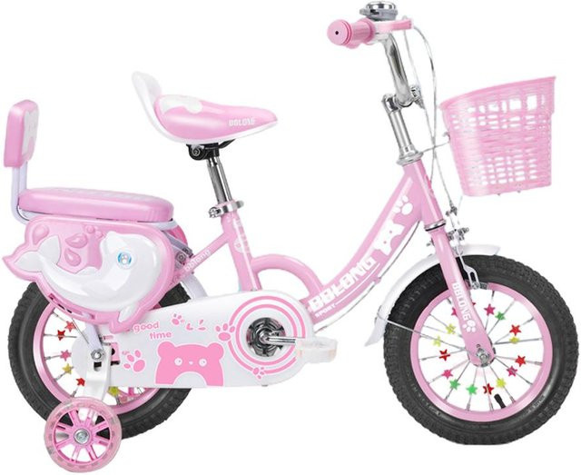 Wosawe Kinderfahrrad, 12-20 Zoll, mit Stützrädern, Korb, Schutznetz - Bild 1