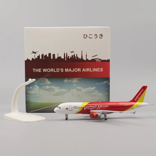 ZOCO Vietjet A320 Modellflugzeug, Metall-Miniaturflugzeugmodell, 20cm - Bild 1