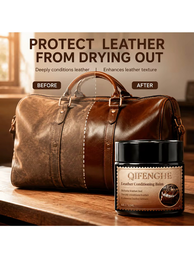 QIFENGHE Natürlicher Lederpflege-Balsam in Schwarz, 1oz zur Pflege, Restaurierung und zum Schutz von Schuhen, Auto und Möbeln - Bild 7