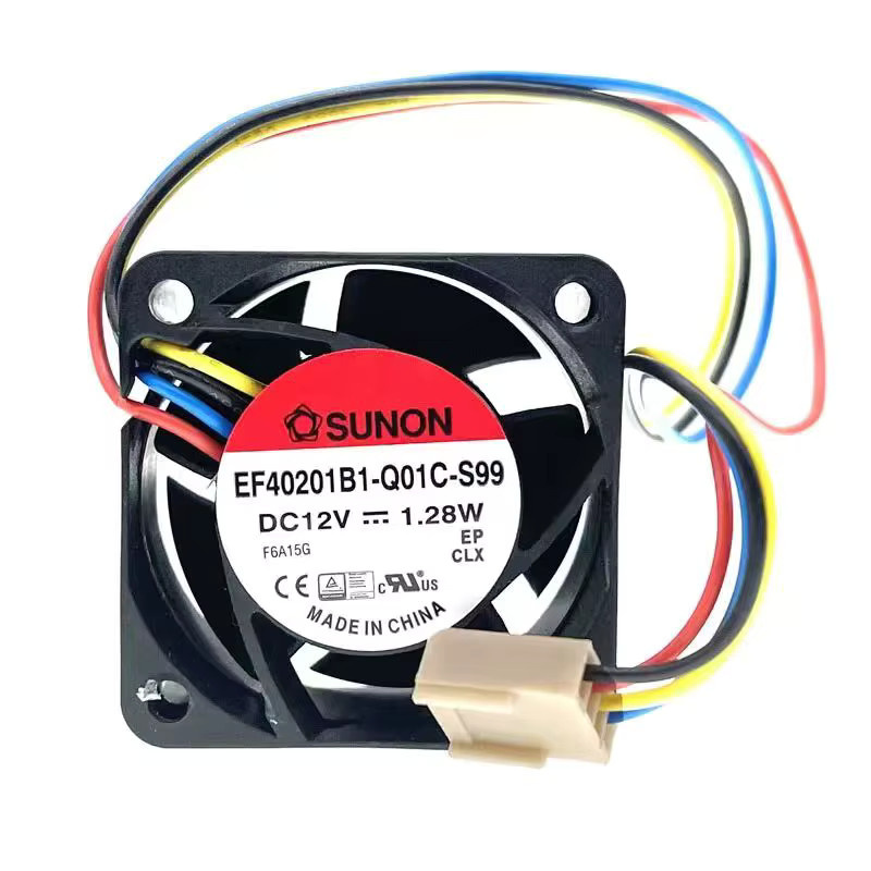 Sunon 2er-Set leiser 4-poliger PWM Computergehäuse-Lüfter EF40201B1-Q01C-S99 in Schwarz, B/T/H: 40 x 40 x 20 mm - Bild 2