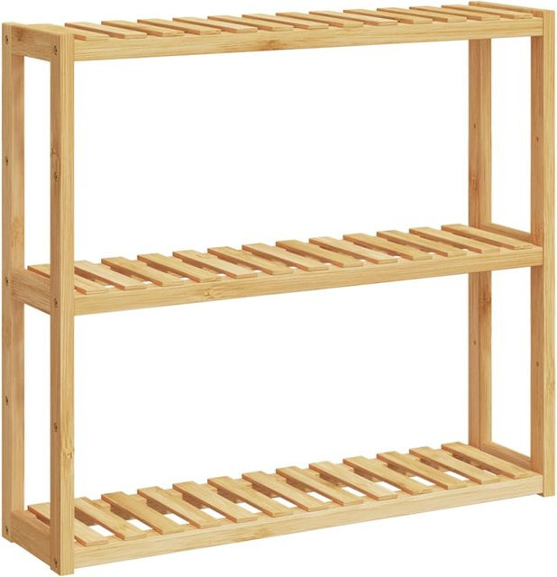 Badezimmerregal aus Bambus mit 3 Ablagen zur Wandmontage von VD Home Furnishing, Beige, B: 60 cm, T: 15 cm, H: 54 cm - Bild 1