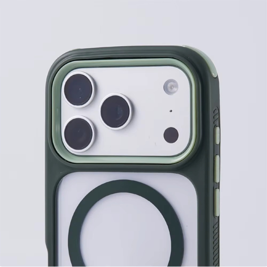 Transparente magnetische 3-in-1 Schutzhülle für Apple iPhone 11 bis 17 Pro Max Plus, stoßfest und kabelloses Laden kompatibel, Farbe: Transparent/Grau - Bild 2