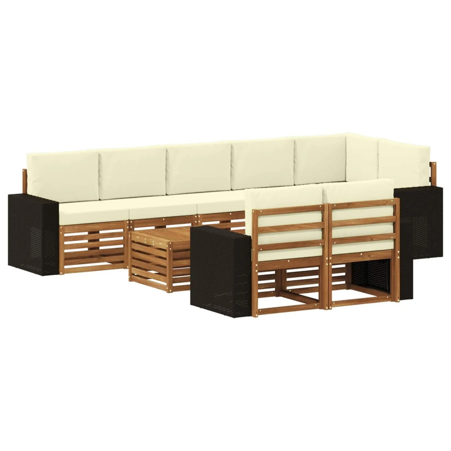 vidaXL Sofagarnitur aus Massivholz Akazie in Braun mit modernem Latten-Design und reversibler Funktion - Bild 2