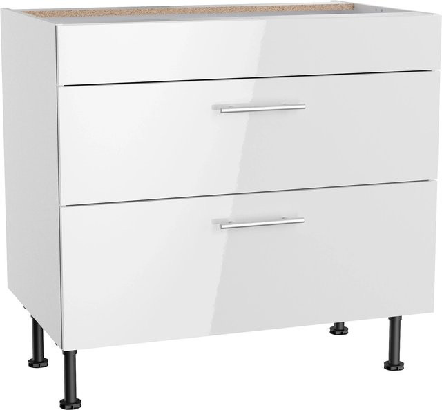 Optifit Küchen-Unterschrank Rurik mit 2 Auszügen, Weiß, B/T/H: 90 x 58,4 x 87 cm - Bild 1