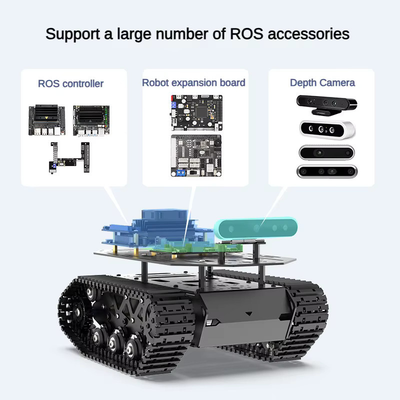 BinHex Roboterauto, Ganzmetall-Tank-Roboter-Kit, Schwarz - Bild 4