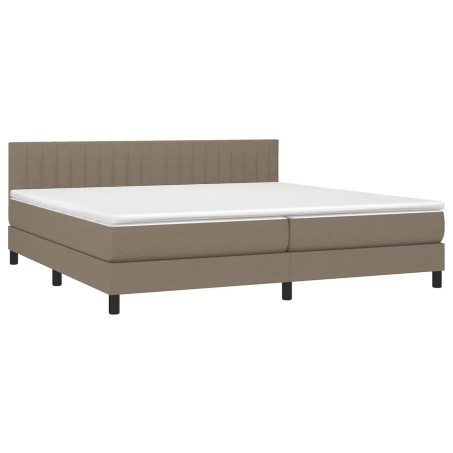 vidaXL Boxspringbett mit Matratze und LED in Taupe, Hybrid-Bett mit USB-Ladeport und Unterbettbeleuchtung, B/T: 200 x 200 cm - Bild 2