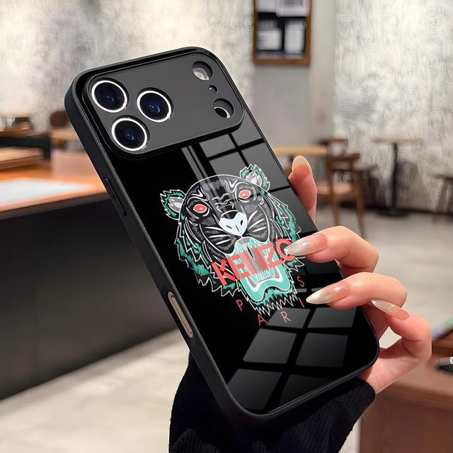 Kenzo Handyhülle aus Glas für iPhone und Samsung in Transparent oder Schwarz - Bild 1
