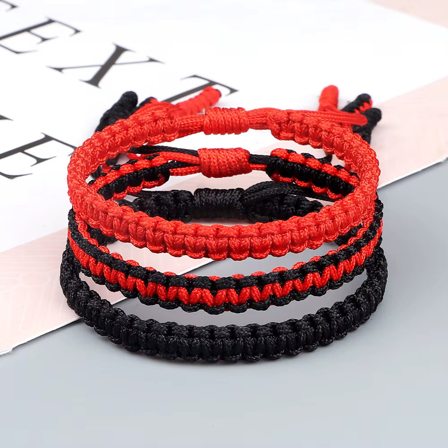 Reliatonny Armband Set, geflochten, Schwarz, Rot, Faden, Unisex - Bild 1