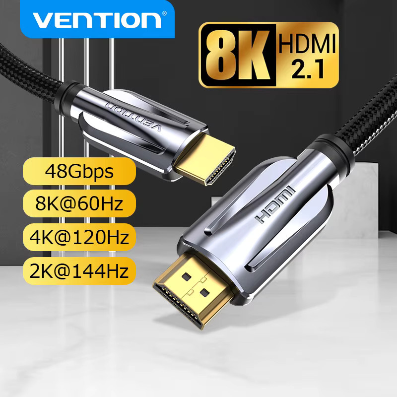Vention HDMI 2.1 Kabel für 8K/60Hz und 4K/120Hz mit 48Gbps und HDR10 Unterstützung in Schwarz - Bild 2