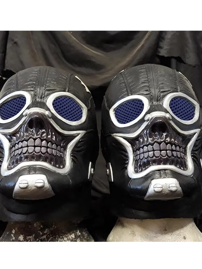 Vmonke Dorohedoro Maske Cosplay, Schädel Latex Helm, Schwarz - Bild 4