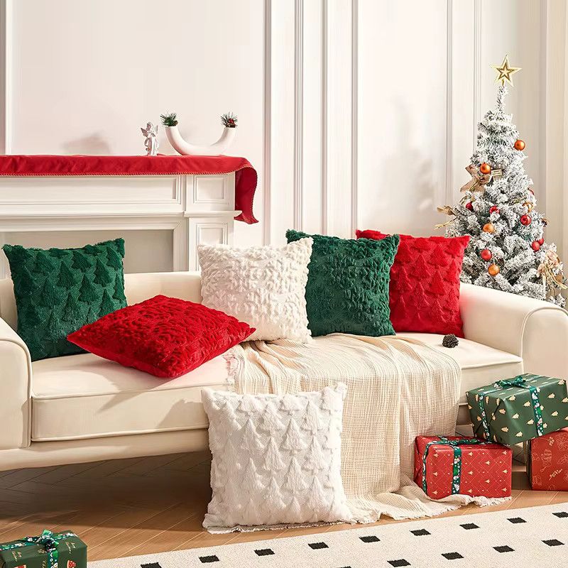 Beeinch Dekokissenbezug aus Plüsch in Grün für Sofa und Couch zur Weihnachtsdekoration - Bild 4