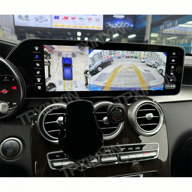 Aotsr Android Multimedia-Player für Mercedes Benz C Klasse und GLC X253 mit 14,9 Zoll 3K QLED Bildschirm, Android Auto, CarPlay und GPS, Schwarz - Bild 1