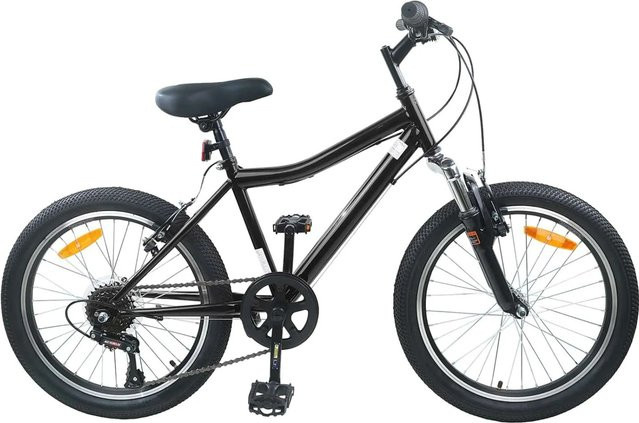 vidaXL Kinderfahrrad 24 Zoll 6-Speed Schwarz für 8-12 Jahre Alt - Bild 1
