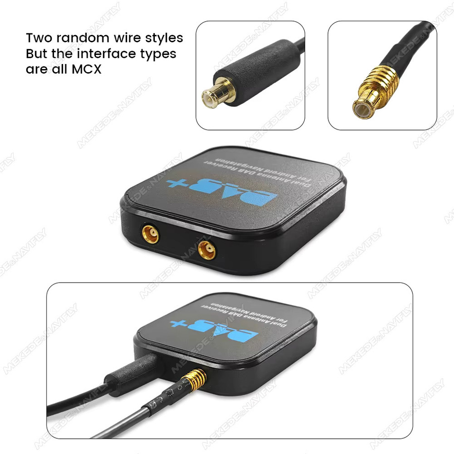MEKEDE Dual DAB+ Antennen Adapter mit Typ-C und MCX Schnittstelle für Android Autoradio und Navi, Schwarz - Bild 3