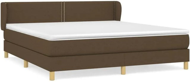 vidaXL Boxspringbett Hybrid mit Matratze und Kopfteil, Braun, B/T: 180 x 200 cm - Bild 1