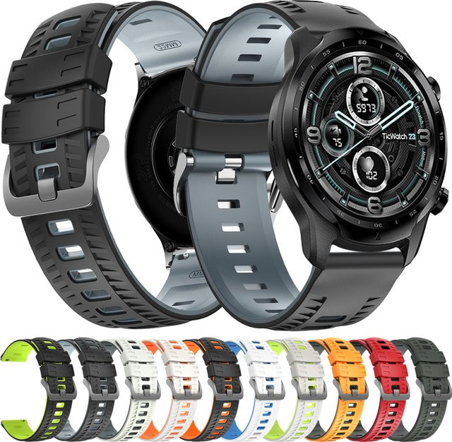 Uhrenarmband Silikon, 22 mm, Schwarz, Unisex - Bild 1