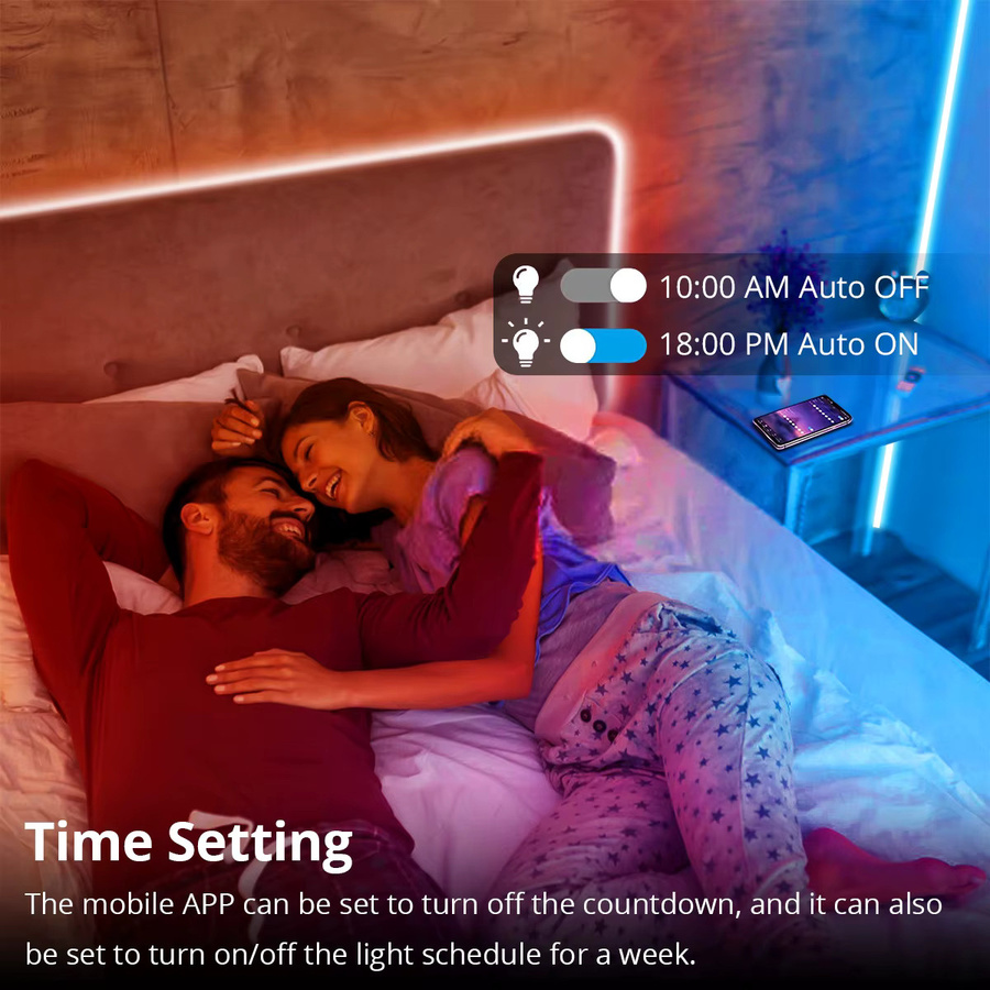 Tuya Smart Life LED Neon Lichtstreifen mit WIFI-Steuerung, Warmweiß, DC12V, SMD 2835, 120 LEDs/m, kompatibel mit Alexa und Google Home - Bild 5