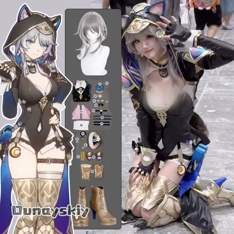 Cipher Cosplay Honkai: Star Rail Damen-Jumpsuit, Halloween-Kostüm, Zentai-Anzug - Bild 2