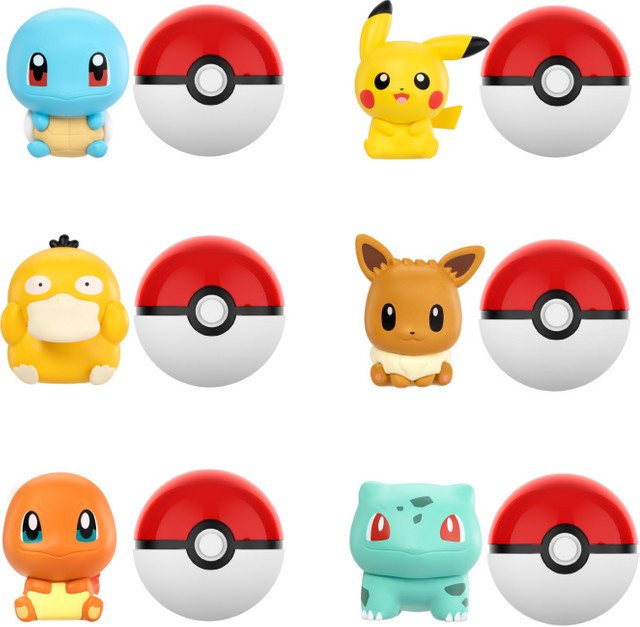 Pokémon PokeBall Mini Puppe, Actionfiguren, Pikachu Charmander Bulbasaur - Bild 1