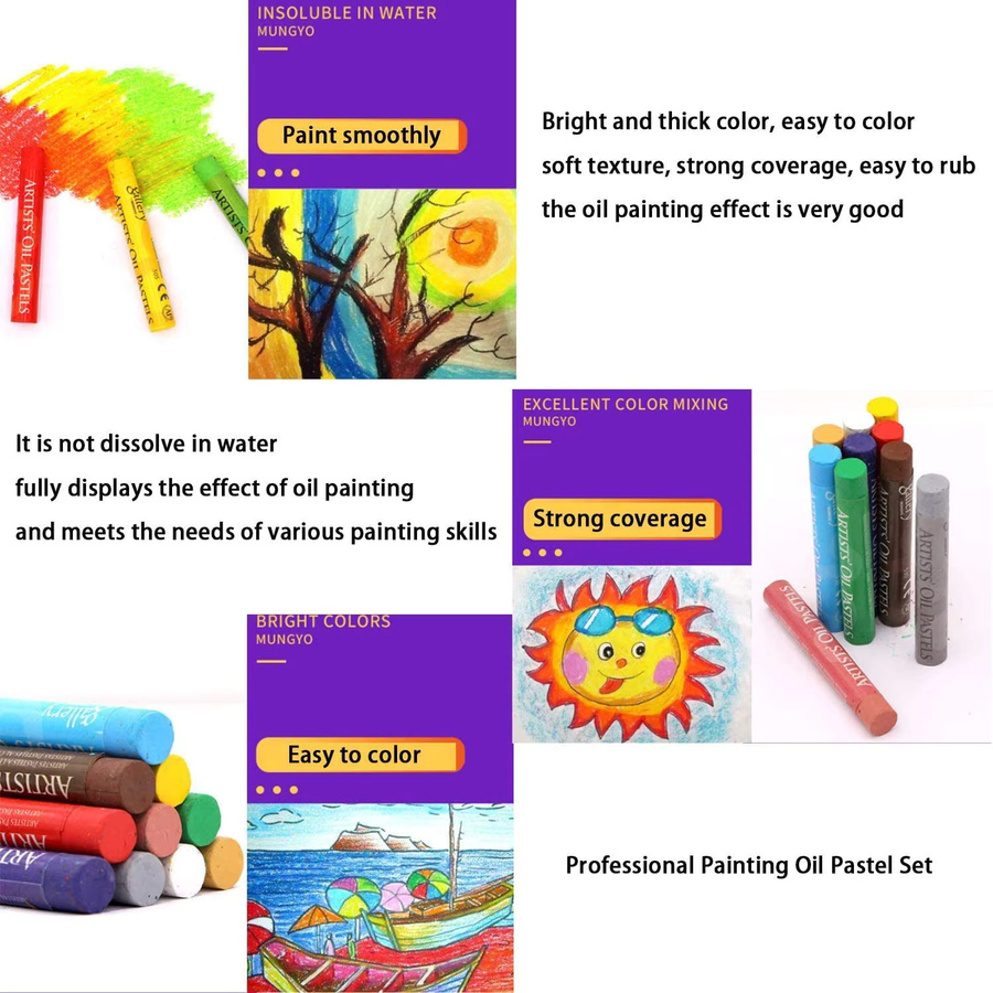 Mungyo Gallery Artists Soft Oil Pastels Profi-Set in Multicolour, wasserlösliche und ungiftige Ölkreiden für professionelle Zeichnungen - Bild 6