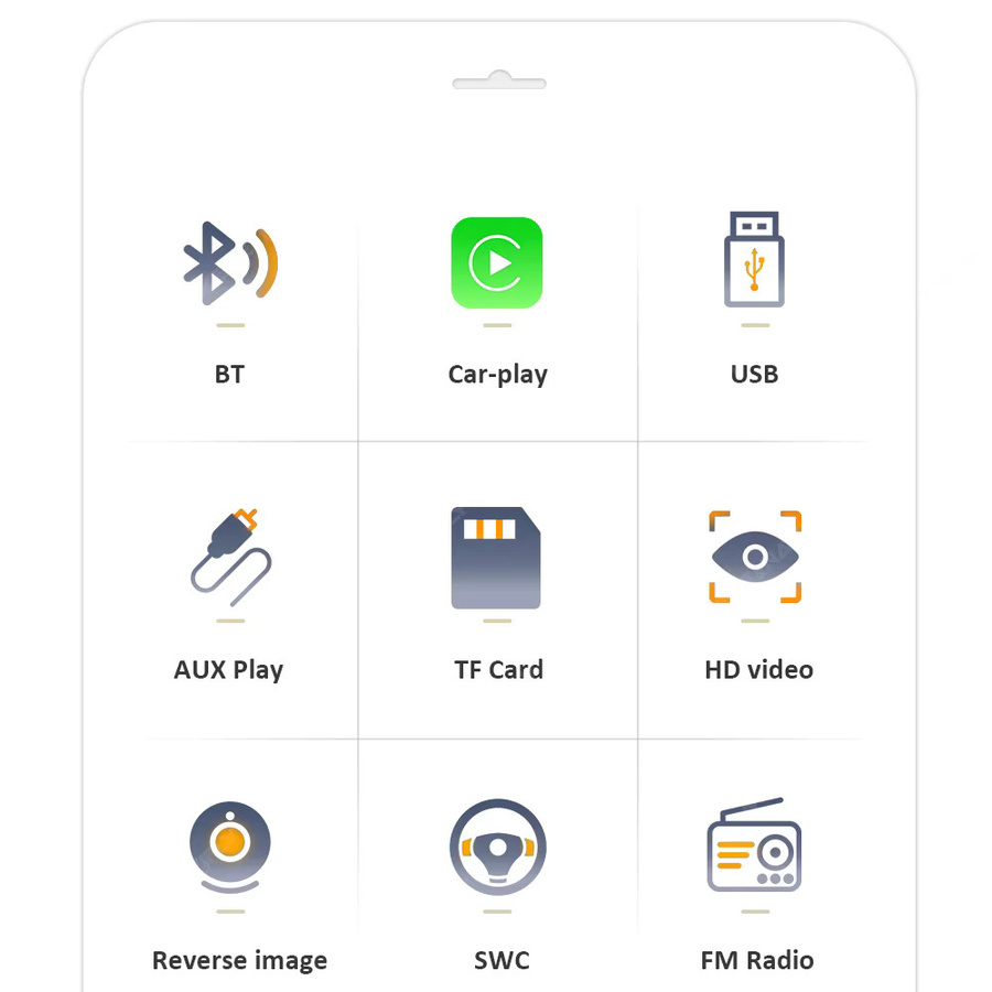 MEKEDE Universal 7 Zoll 1DIN Versenkbarer Multimedia Video Player mit Android Auto und CarPlay, Bluetooth, USB und FM - Bild 2