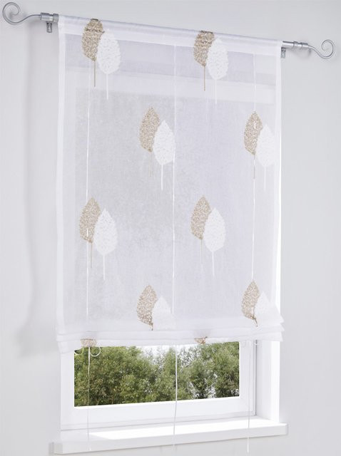 Bändchenrollo Heine Home floral in Sand, semi-transparent, Breite: 140 cm, Höhe: 45 cm - Bild 1