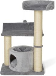 AniOne Kratzbaum Phoebe in Grau mit Höhle, Hängematte und integriertem Spielzeug - Bild 1