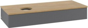 V&B Antao Waschtischunterschrank mit Frontstruktur und LED-Beleuchtung, Anthrazit lackiert, B/T/H: 120 x 50 x 19 cm - Bild 1