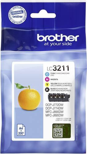 Brother Original Tintenpatronen Kombi-Pack LC-3211 VALDR in Schwarz, Cyan, Magenta und Gelb für Inkjet-Drucker - Bild 1